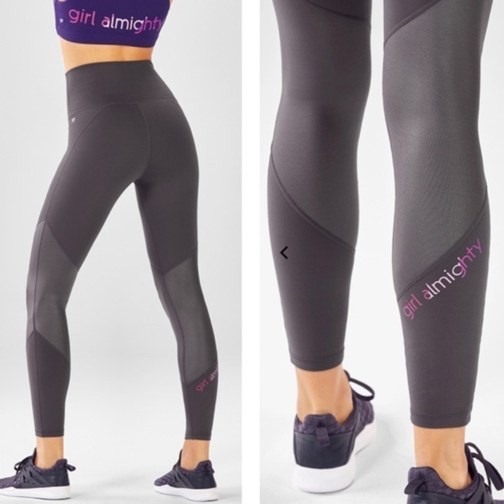 Fabletics high-rise power hold. Grey in colour. Size large.